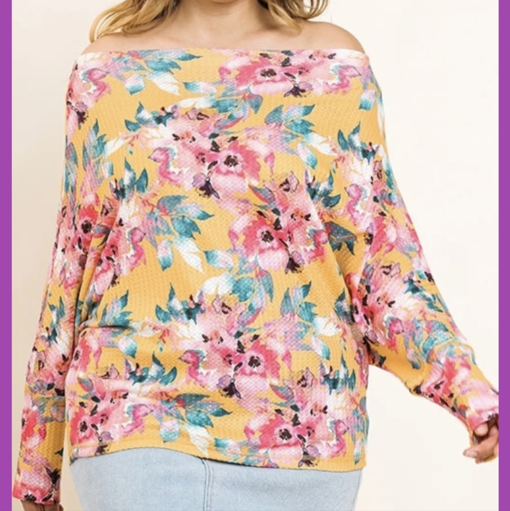 NWT Umgee Forever in Love Top, off the shoulder floral print top, size 2XL